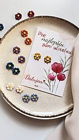 Náušnice - PANI UČITEĽKE - náušnice kvietky - 18369261_
