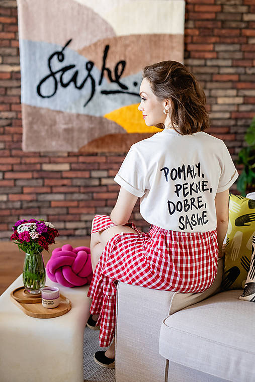 Topy, tričká, tielka - (S) Tričko Pomaly, pekne, dobre, SAShE - 18368644_