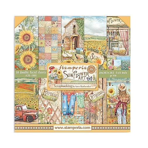 Papier - Scrapbook papier - Sunflower Art - Stamperia  - 8x8 - 18372909_