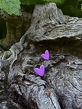 Náušnice - Lavender heart - náušnice z polymérovej hmoty - 18372679_