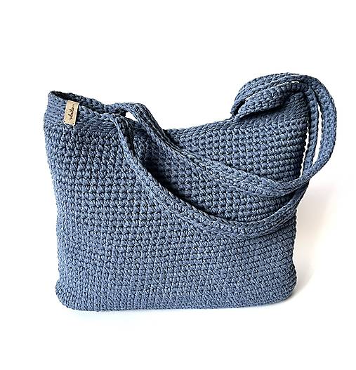 Kabelky - Shopperka taška - kabelka na rameno. (Modrá denim) - 18373438_