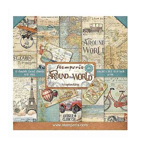 Papier - Scrapbook papier - Around the World - Stamperia - 8x8 - 18373995_