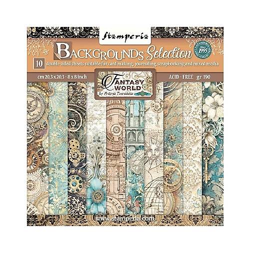 Papier - Scrapbook papier - Sir Vagabond In Fantasy World BackGrounds - Stamperia - 8x8 - 18374245_