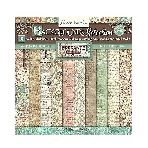 Papier - Scrapbook papier - Brocante Antiques Backgrounds - Stamperia - 8x8 - 18374292_