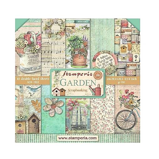 Papier - Scrapbook papier Stamperia 8x8 Garden - 18375090_