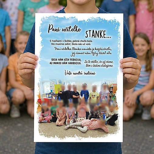 Tabuľa s fotkou pre pani učiteľku škôlka U04