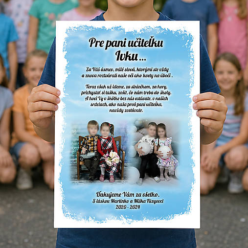 Tabuľa s fotkami pre pani učiteľku škôlka jednotlivec U08