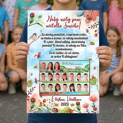 Tabuľka pre pani učiteľku lienky a včielky U11