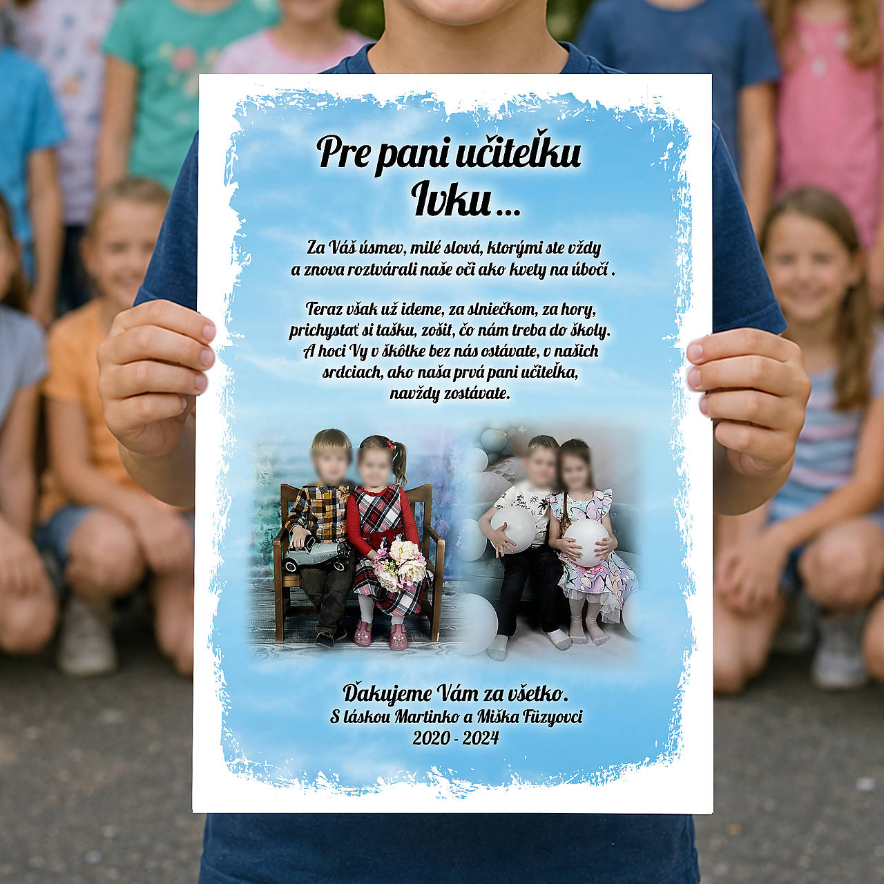 Tabuľa s fotkami pre pani učiteľku škôlka jednotlivec U08