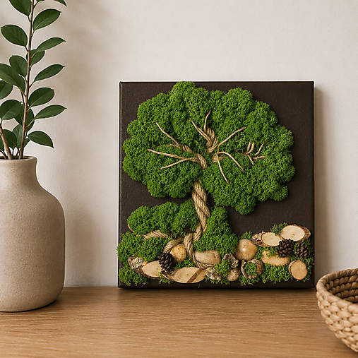 Machový obraz Strom (25x25cm)