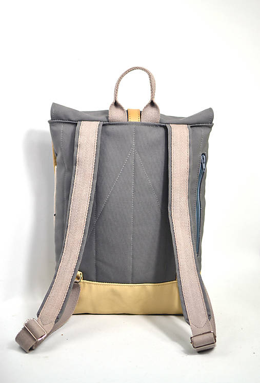 Ruksak (bavlna, ľan, koža) LÚKA GREY