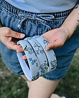Ozdoby do vlasov - Ľanová čelenka s Nezábudkami ,,Forget me not" - 18375895_