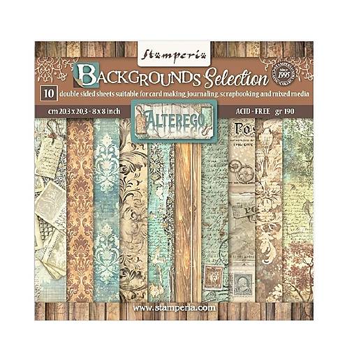 Papier - Stamperia Scrapbook papier Alterego Backgrounds8x8 - 18377623_