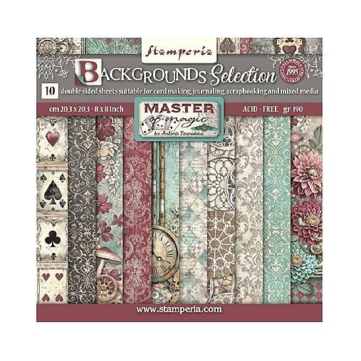 Papier - Stamperia Scrapbook papier Master of magic Backgrounds 8x8 - 18377677_