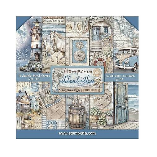 Papier - Stamperia Scrapbook papier Silent Sea 8x8 - 18377680_