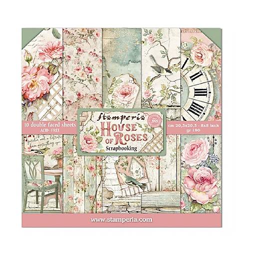 Papier - Stamperia Scrapbook papier House of Roses 8x8 - 18377697_