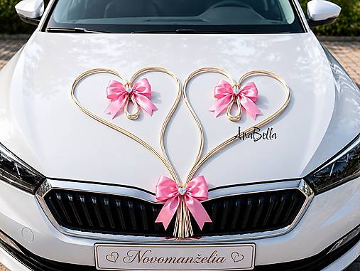 Dekorácie - Ružová výzdoba na svadobné auto - 18376652_