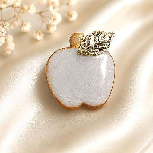Brošne - Brošňa "Pearl Apple"  - 18378009_
