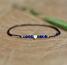 Náramky - Náramok so srdiečkom - lapis lazuli  - 18380132_