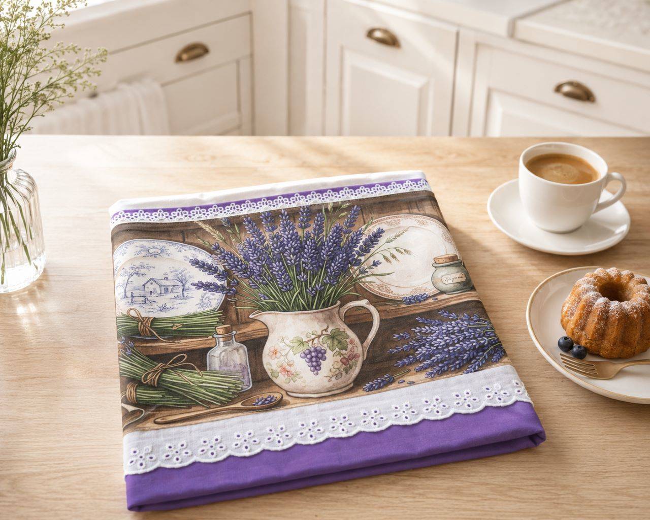 Bavlnená kuchynská utierka 70 × 50 cm – Provence Vintage – Francúzska kolekcia