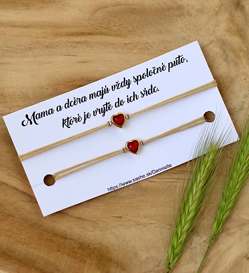 Náramky - Náramky so srdiečkom pre mamu a dieťa - 18380906_