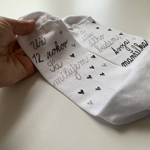 Maľované ponožky k výročiu SVADBY (biele)