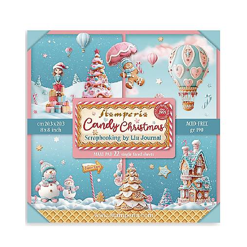 Papier - Scrapbook papier - Candy Christmas - Stamperia - 8x8 Maxi - 18384086_