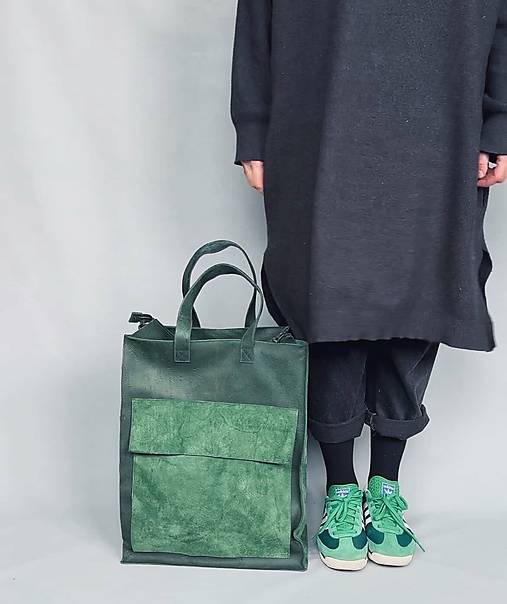 Veľké tašky - BLOCK Tote Deep Green - 18383983_