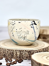 Nádoby - Fľaky - pohárik cappuccino najlepší ocko (200ml, bez uška) - 18382796_