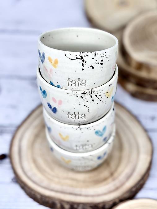Farebné Srdiečka - pohárik espresso tata (100ml, bez uška)