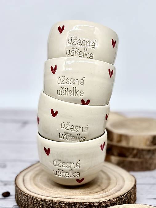 Love - pohárik cappuccino úžasná učiteľka (200ml, bez uška)