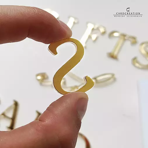 Zlaté zrkadlové akrylové písmená, 3D DIY svadobná dekorácia