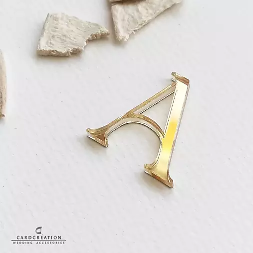 Zlaté zrkadlové akrylové písmená, 3D DIY svadobná dekorácia
