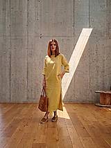 Šaty - Žlté ľanové šaty MINIMAL CHIC - 18382411_