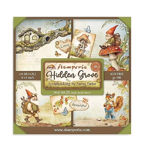 Papier - Scrapbook papier - Hidden Grove - Stamperia - 8x8 Maxi - 18384126_