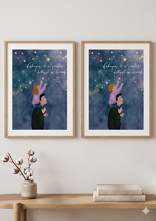ĎAKUJEM, ŽE MI POMÁHAŠ DOTKNÚŤ SA HVIEZD (CHLAPEC) - art print