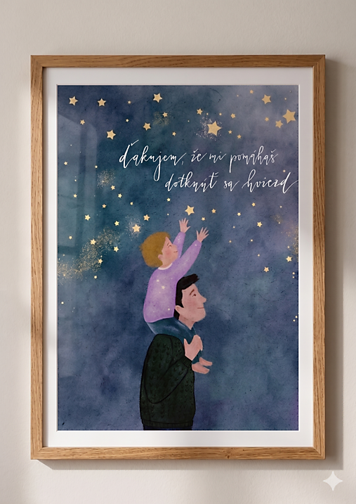 ĎAKUJEM, ŽE MI POMÁHAŠ DOTKNÚŤ SA HVIEZD (CHLAPEC) - art print
