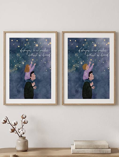 ĎAKUJEM, ŽE MI POMÁHAŠ DOTKNÚŤ SA HVIEZD (DIEVČATKO) - art print
