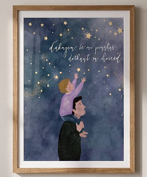 ĎAKUJEM, ŽE MI POMÁHAŠ DOTKNÚŤ SA HVIEZD (CHLAPEC) - art print