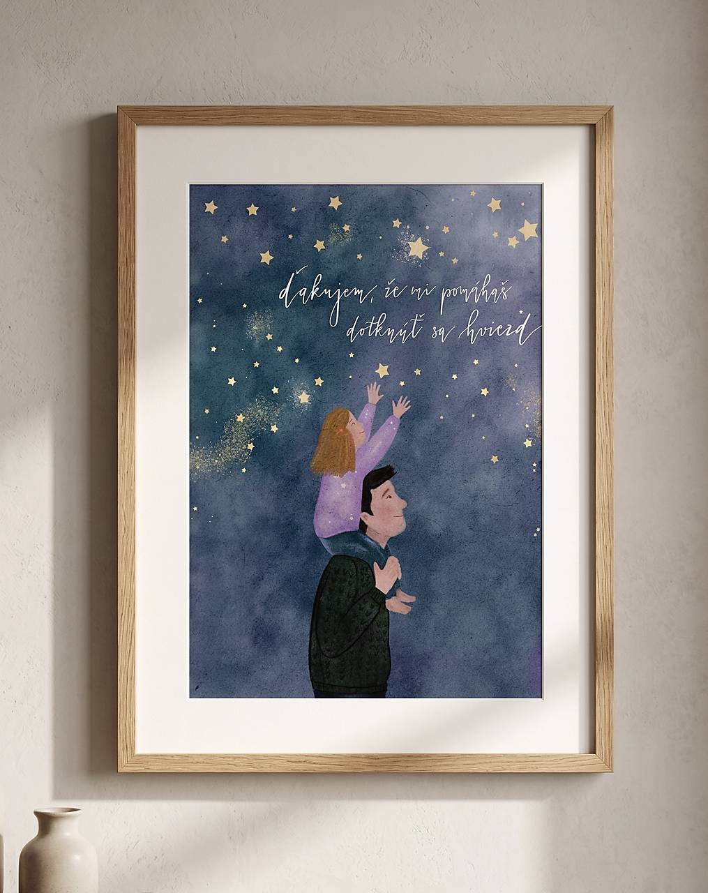 ĎAKUJEM, ŽE MI POMÁHAŠ DOTKNÚŤ SA HVIEZD (DIEVČATKO) - art print