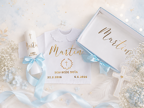 Detské oblečenie - Set ku krstu - 18384687_