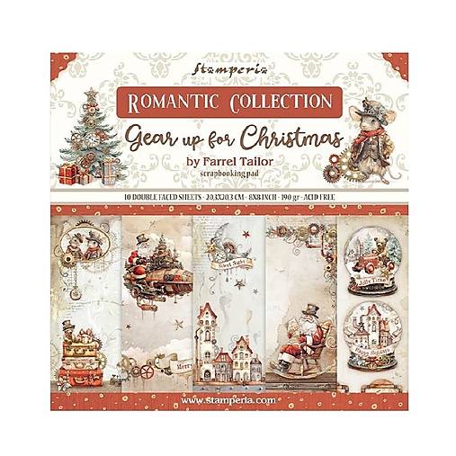 Papier - Scrapbook papier Stamperia 8x8 Grear up for Christmas - 18386736_