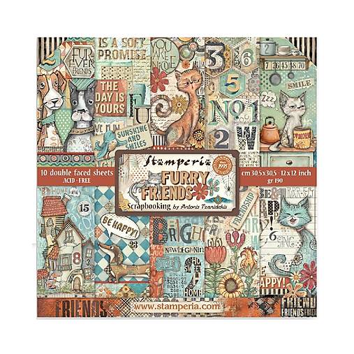 Papier - Scrapbook papier - Furry Friends - Stamperia  - 12x12 - 18386824_