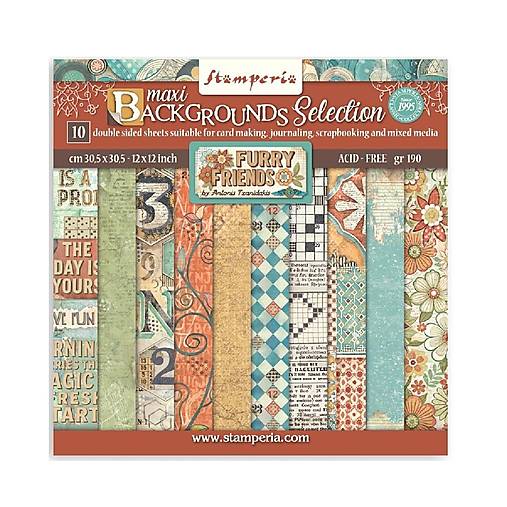 Papier - Scrapbook papier - Furry Friends Backgrounds - Stamperia  - 12x12 - 18386837_