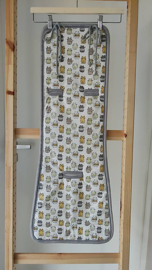 Detský textil - Podložka do Chicco activ 3 100% Merino top super wash Natural Mačičky - 18386145_