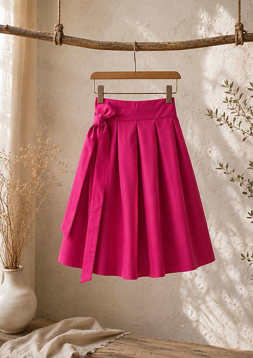 Sukne - ZAVINOVACÍ SUKNĚ MAGENTA - 18386362_