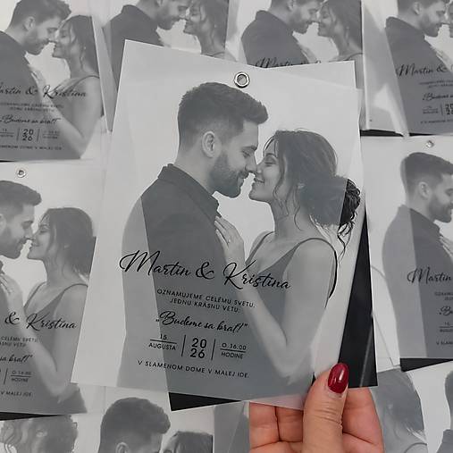 Svadobné oznámenie s fotkou N40005