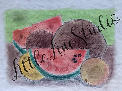 Kresby - Summer Still Life – Original Hand-Drawn Fruit Composition - 18390408_
