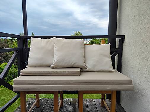 Textil - Renovácia na zakázku balkónové sedenie, vankúše, poťah na molitan Outdoor béžový - 18389402_