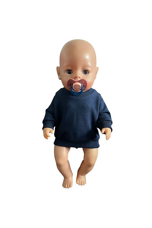 Hračky - Mikina pre bábiku BABY BORN - 43 cm, tmavá modrá - 18390269_